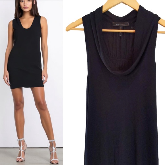 BCBGMaxAzria Black Sleeveless Cowl Neck Mini Dress - Picture 1 of 11